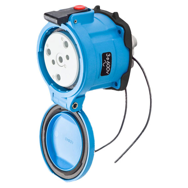 33-64183-C-K14-972 - DS100C RECEPTACLE POLY BLUE SIZE 4 TYPE 3R 3P+G 100A 600 VAC 60 Hz +2 AUX